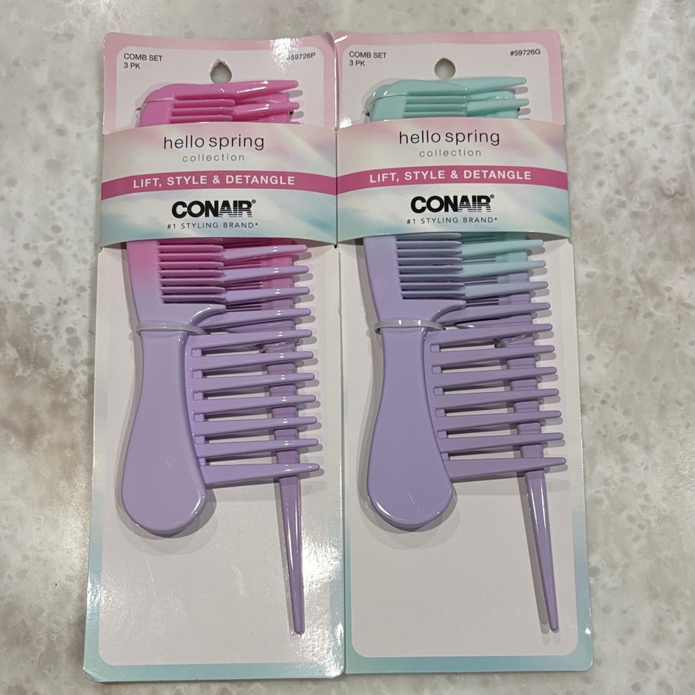 Conair Pink Styling Comb Set - Picture 2 of 2